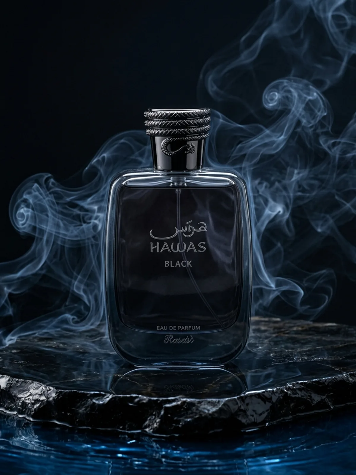 Frasco de Rasasi Hawas Black, 100 ml